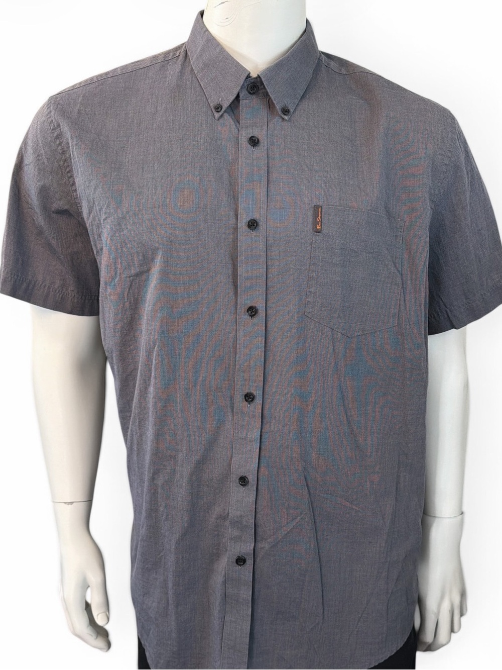 Ben Sherman Men’s XL Gray Short Sleeve Button Down Mod Shirt